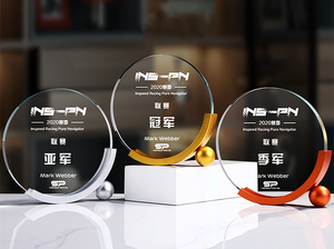 Plaque de récompense ronde avec base dorée, trophée personnalisé pour ambassadeur de la culture d'entreprise, pour les honneurs professionnelles - Product Image 5