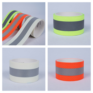 EN20471 High Visibility <strong>Reflective</strong> Material Strip 100% Aramid FR 100% Cotton High Luster Safety Warning Tape - Product Image 2