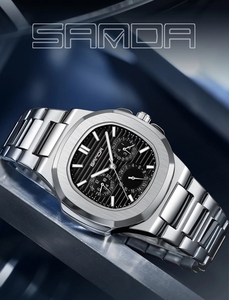Reloj Deportivo de Moda para Hombre SANDA 7053, Reloj de Pulsera Cuadrado con Fecha y Día de la Semana, Reloj de Negocios Impermeable para Hombre - Product Image 2