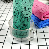 Thickened Microfiber Square Cartoon Pattern Printed Eco-Friendly Quick-Dry Towel for Children's Home Bedroom Table Cleaning