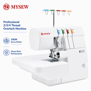 Macchina Overlock <span class=keywords><strong>Professionale</strong></span> MYSEW E505 a 2/3/4 Fili, Motore Servo 110W, 1200STI/Min, Alta Velocità con Alimentazione Differenziale - Product Image 5