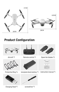 Drone E88 4K à double <span class=keywords><strong>caméra</strong></span> <span class=keywords><strong>avec</strong></span> télécommande, mini quadricoptère FPV pliable, <span class=keywords><strong>hélicoptère</strong></span> RC portable, cadeau pour enfants et débutants - Product Image 5