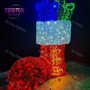 Lumière géante LED en forme de botte de Père Noël pour centre commercial, parc, place publique et décoration de Noël extérieure commerciale - Product Image 5