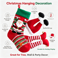 Weihnachtself mit Stoffbeinen, personalisierter Baumspitzen-Anhänger, hängende Dekoration für Weihnachtsbäume, Innen- und Außendekoration für die Feiertage