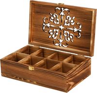 Boîte de rangement pour sachets de thé en bois rectangulaire personnalisée avec 8 compartiments, sachet de thé et d'épices pour le salon et le bureau