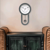 Horloge à Pendule Vintage Infinity Time Style Transitionnel Décorative Couleur Bleue Mouvement à Quartz en Plastique Horloge Murale pour Salle à Manger