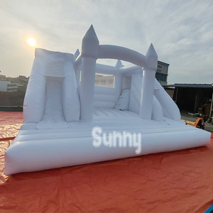 Château gonflable commercial avec double toboggan, château de saut gonflable blanc pour adultes, château gonflable de mariage à <span class=keywords><strong>vendre</strong></span> - Product Image 2