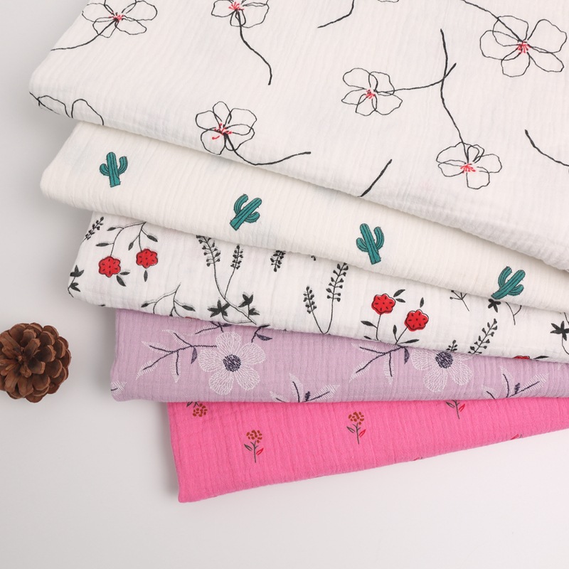 Хлопчатобумажная ткань, чистая хлопчатобумажная крепированная ткань, хлопчатобумажная крепированная ткань, материал Seersucker, детская простыня ручной работы