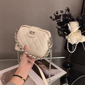 Diamond Chain Shell <b>Bag</b> 7 Inch Lock Closure Everyday Crossbody <b>Mini</b> Shoulder <b>Bag</b> Spring 2025 - Product Image 1