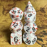 Toptan Vampir D&D Zar Seti Akrilik Küpler Düzensiz Sprey Fuşya Noktaları Kan Sıçraması Yüksek Kaliteli Rol Yapma Oyun Zarları