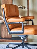 Chaise de bureau ergonomique en cuir pleine fleur, chaise de direction au design nordique Wabi-Sabi, idéale pour projets commerciaux et hôteliers, réglable en hauteur