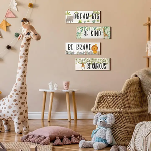 Pafu 4 pezzi decorazione per vivaio in <span class=keywords><strong>legno</strong></span> Baby Safari graziosa giungla con camera da letto per bambini - Product Image 4