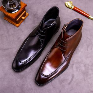 Men's Ankle Chelsea <b>Boots</b> with PU Lining British Retro Trend Slip-On Closure Business Dress-Exclusive Autumn - Product Image 1