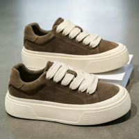 Baskets montantes décontractées pour hommes en cuir véritable à semelle épaisse, confortables, noires, style rétro streetwear, avec plateforme rehaussante