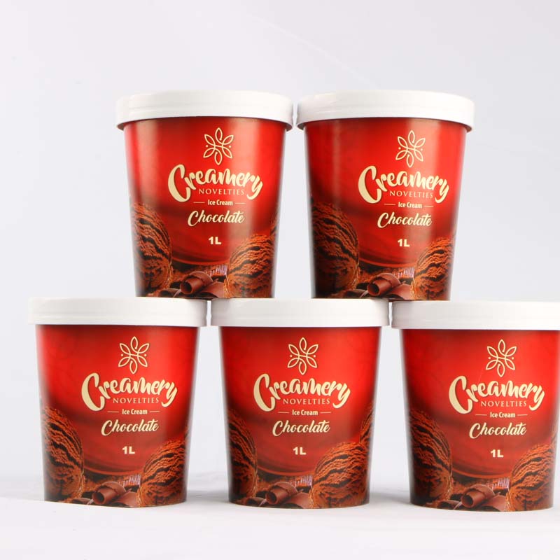 Custom Logo Plastic Ice Cream Yogurt Food Packaging Storage Box Containers Cup With Lid