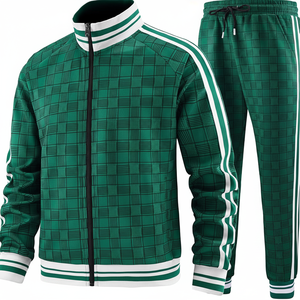 Men's Casual Zip-<b>Up</b> Hooded Lightweight Tracksuit Sets 100% Polyester Breathable Winter Solid Pattern Front Logo Drawstring - Product Image 1