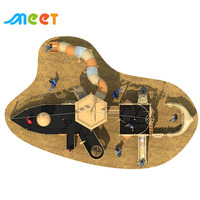 MT-HDD021 Toboggan extérieur pour enfants sur le thème du bateau pirate, équipement de terrain de jeu pour parc, communauté, maternelle, complexe hôtelier