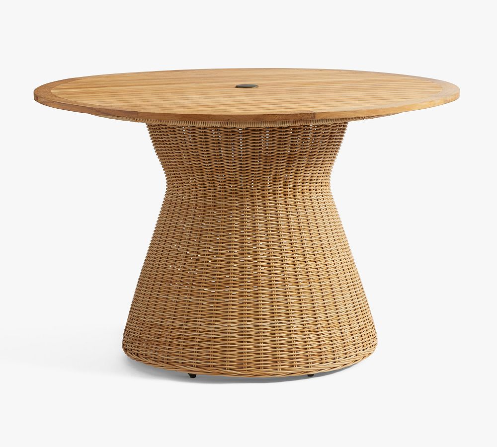 All-Weather Wicker Round Dining Table set furniture tables outdoor wicker table and chair set