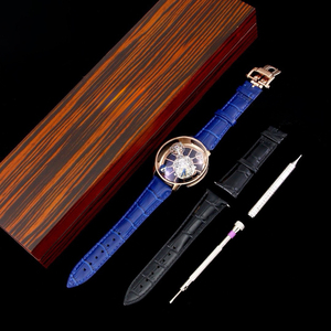 Montre mécanique pour homme Astronomia Tourbillon Style, cadran globe terrestre ciel étoilé, bracelet en cuir. - Product Image 6