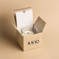 Boîte d'emballage pour bougies pliable en papier recyclable avec insert en carton ondulé, impression de logo personnalisée