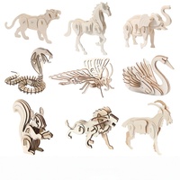Puzzle 3D en bois éducatif sur le thème des animaux, à assembler soi-même, jouet STEM pour stimuler le développement des capacités manuelles des enfants