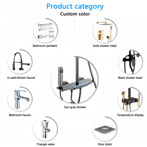 现代风格淋浴套装4功能设计，带软喷雾图案，黑色水疗雨水水龙头系统 - Product Image 5