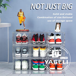 Acrylic <b>Shoe</b> Box <b>Clear</b> Lucite <b>Shoe</b> <b>Boxes</b> Magnetic Door 360 Degree Full <b>Clear</b> Sneaker Storage Box <b>Shoes</b> Organizer - Product Image 3