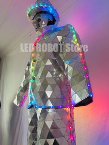 Nuevos zancos Walker para hombres LED espejo disfraz conjuntos para DJ Cosplay sombrero y máscara escenario baile fiesta carnaval Halloween Navidad fiesta - Product Image 5