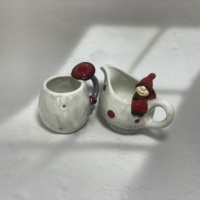 Tasses à café en céramique en forme de champignon pour cadeaux de Noël d'entreprise, tasses de fête à domicile, tasses modernes européennes en grès de couleur personnalisée avec logo sur mesure