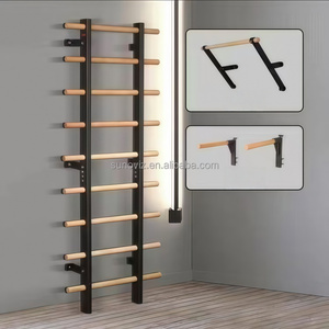 Escalera sueca de pared con <span class=keywords><strong>barra</strong></span> de dominadas ajustable, <span class=keywords><strong>barra</strong></span> de madera de haya para gimnasio <span class=keywords><strong>en</strong></span> casa, estiramiento y entrenamiento de <span class=keywords><strong>calistenia</strong></span> - Product Image 5