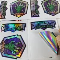 Vente en gros hologramme de luxe personnalisé laser PET autocollants d'étiquettes holographiques pour tiges ou bouteilles métalliques