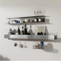 Étagère murale de rangement en acier inoxydable, porte-gobelets, présentoir pour cuisine, usage commercial, salon