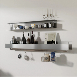 벽걸이형 스테인리스 스틸 수납 선반 컵 홀더 디스플레이 랙 주방 상업용 거실용 - Product Image 5