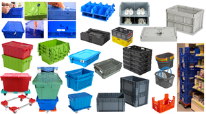Bac de rangement en plastique empilable avec couvercle intégré et trous de ventilation TSS-TBX604026V 600X400X260mm - Product Image 6