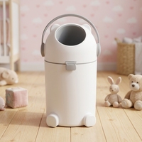 Petite poubelle portable en plastique avec couvercle roulant, résistante aux odeurs, pour chambre à coucher, motif animal mignon