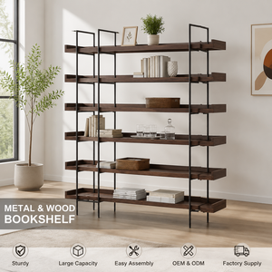 Modern <b>Pine</b> Wood Adjustable Tiered <b>Shelf</b> Storage Rack Floor-standing Bookshelf with Back for Living Room Furniture - Product Image 1