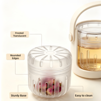 Ensemble d'infuseurs à thé portables réutilisables en forme de fleur, infuseur à fruits transparent, infuseur à thé en vrac, glaçons pour thé