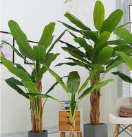 Arbre bananier artificiel en plastique, écologique, en pot, pour intérieur/extérieur, grande plante verte décorative, résistant aux UV, ignifuge