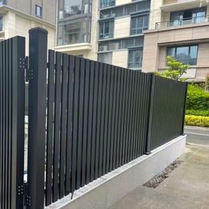 Clôture en alliage d'aluminium, panneau moderne, facile à installer, grille extérieure noire, résistante à la rouille, écologique et peu coûteuse - Product Image 3