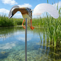 Leurre motorisé à ailes rotatives pour oiseaux aquatiques, en plastique PE, télécommandé, avec piquet métallique, pour la chasse en extérieur et les zones humides