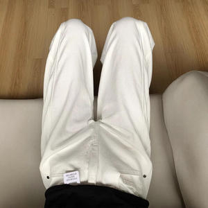 Jeans Bianchi a Vita Alta Casual Lavati a Gamba Larga per Donna Vestibilità Comoda Drappeggiati Dritti con Effetto Snellente ad Asciugatura Rapida - Product Image 3