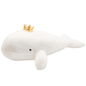 Recién llegado, simulación de felpa, ballena blanca, Animal relleno, almohada, regalo de cumpleaños para niños, cojín de ballena blanca suave y realista - Product Image 1