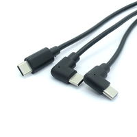 Cable USB C a USB C de Doble Ángulo Recto, Carga Rápida PD, Cable de Sincronización de Datos Tipo C de 90 Grados, Cable Flexible de PVC para Teléfono y Portátil