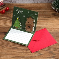 Tarjeta de vacaciones reciclada personalizable Mensaje de dibujos animados lindo creativo tarjeta de felicitación de Navidad bendición de Año Nuevo tarjeta de agradecimiento de lujo
