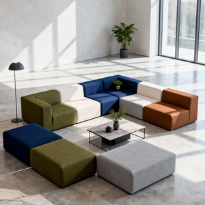2 in 1 Foldable Modular Sofa Bed with Memory Foam <strong>Mattress</strong> Upholstered Plastic Vacuum Compressed Furniture for <strong>Small</strong> Apartment - Product Image 3