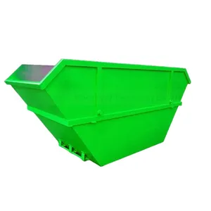 Waste Management Outdoor Stacked Open Flat Top Waste Chain Lift Skip Bins For Construction Works