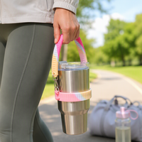 Poignée de transport pour bouteille d'eau avec sangle en silicone souple, compatible avec les bouteilles de 12 à 40 oz, accessoires pour tasses et gobelets