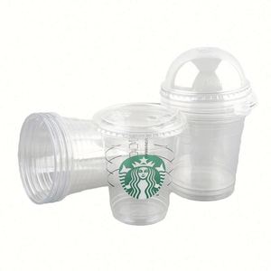 Nuevo Vaso Desechable de Plástico de Pared Simple con Tapa para Bebidas Frías, Café, Jugos, Smoothies, Té con Leche - ¡Venta Caliente! - Product Image 1