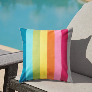 Mogu personnalisé rayure couleur arc-en-ciel imperméable ignifuge toutes saisons extérieur coussin Durable coussin pour terrasse - Product Image 2
