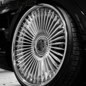 Nuovi Cerchi Sportivi Personalizzati in Alluminio Forgiato Lucidato, Design Concavo Nero Opaco, PCD 5x114.3/112/120 per Audi Gtr Mercedes - Product Image 1